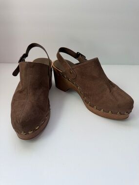 Corkys Boutique Mayra Slingback Platform Clogs Brown Studded Size 7